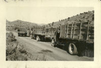 CCC trucks heading to Duck Creek Camp